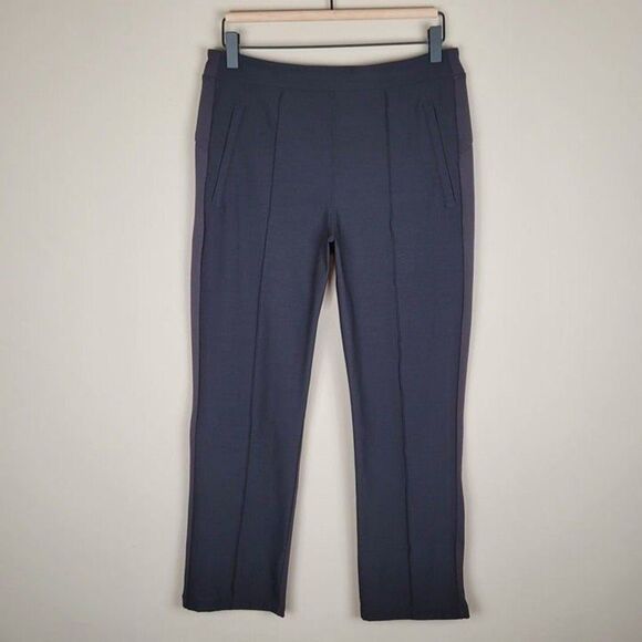 Athleta Size 10 Headlands Hybrid Pant Cropped Stretch Hiking Travel Black Brown - Picture 2 of 10